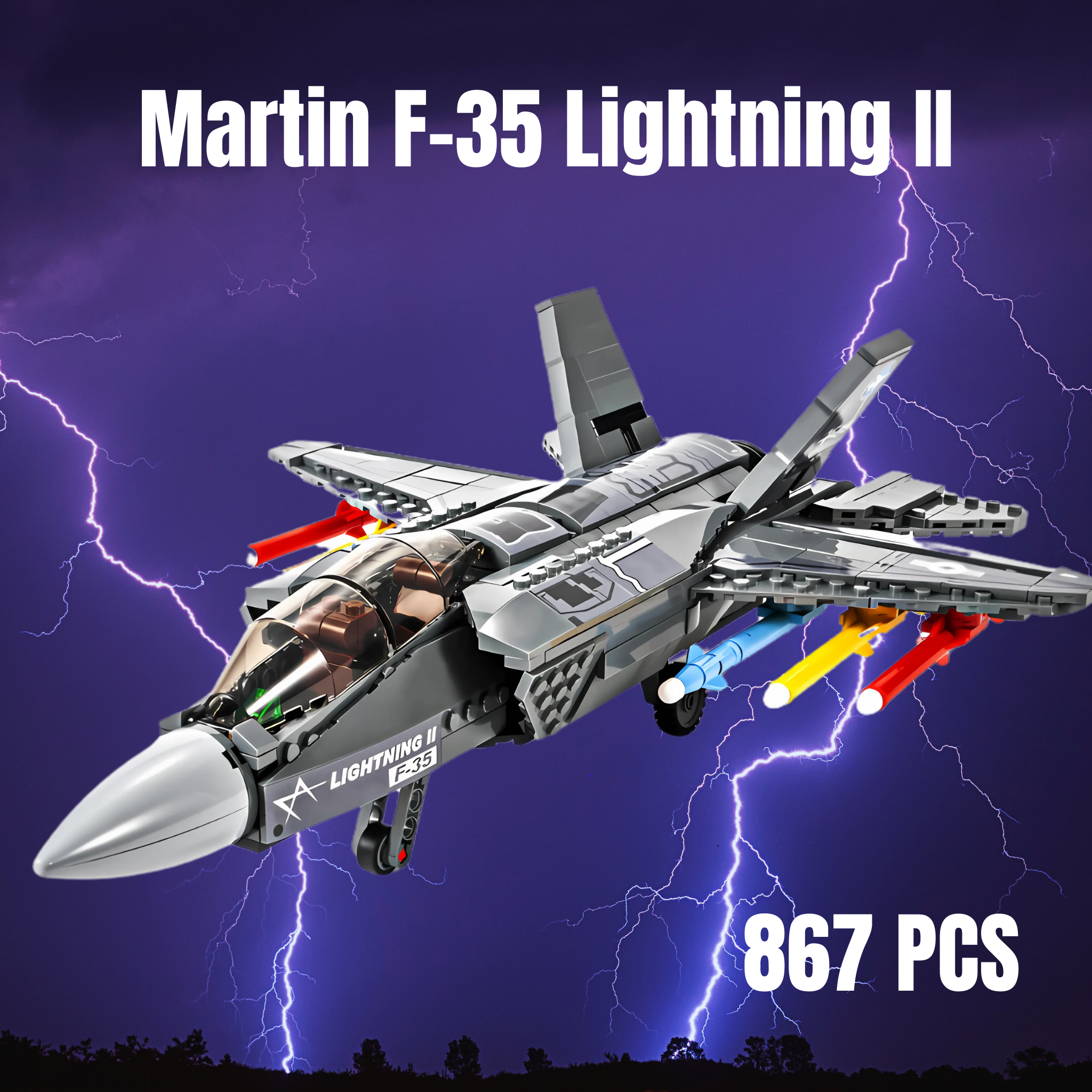 UNIQUE TOYS ZONE - THE F35 LIGHTENING FIGHTER JET - BUILDING BLOCK - 867PCS