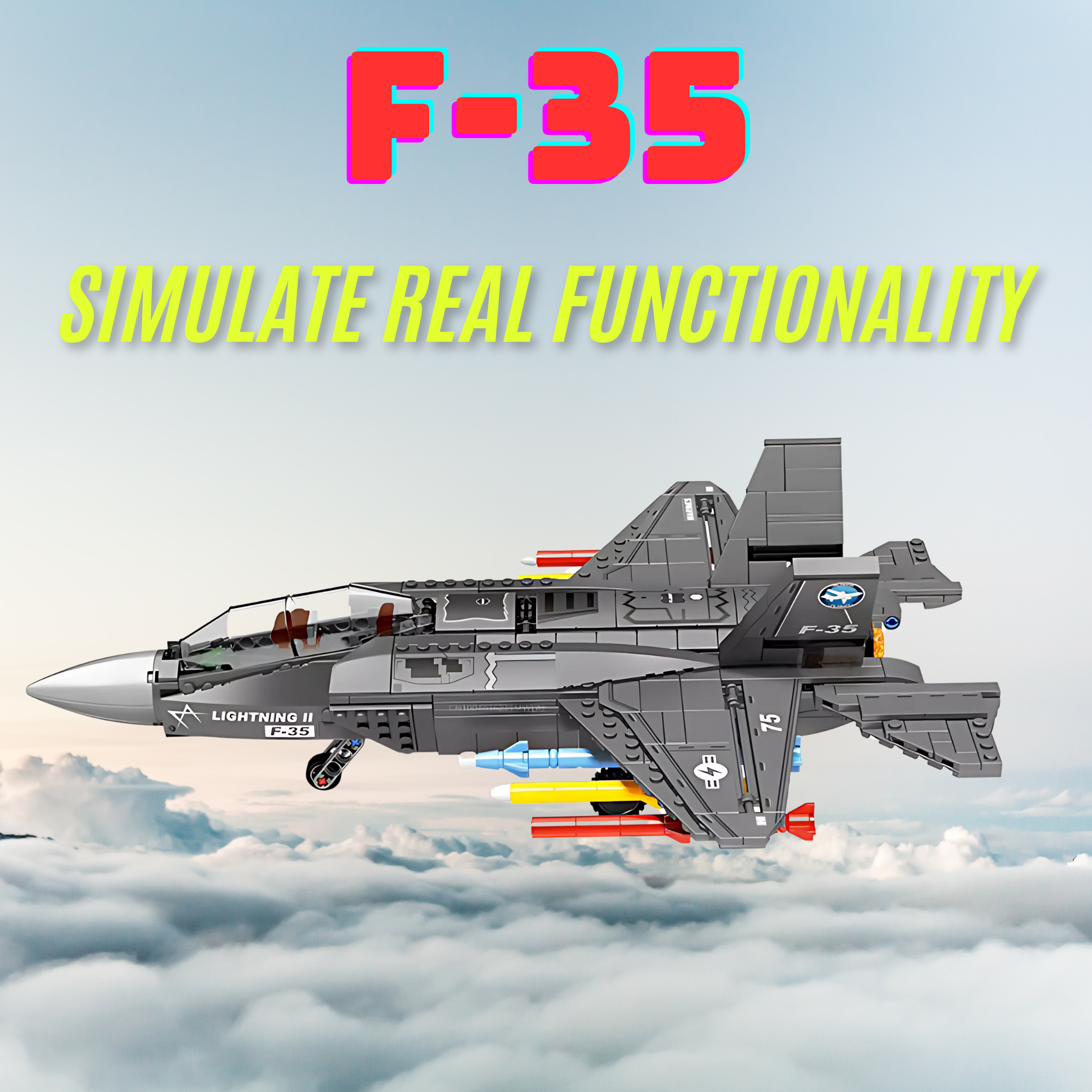 UNIQUE TOYS ZONE - THE F35 LIGHTENING FIGHTER JET - BUILDING BLOCK - 867PCS