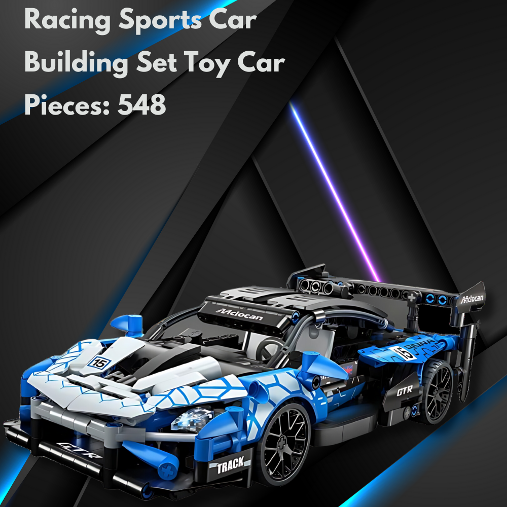 UNIQUE TOYS ZONE - HIGH TECH RACING SPORTS CAR MODEL BLUE - BUILDING BLOCKS - 452pcs
