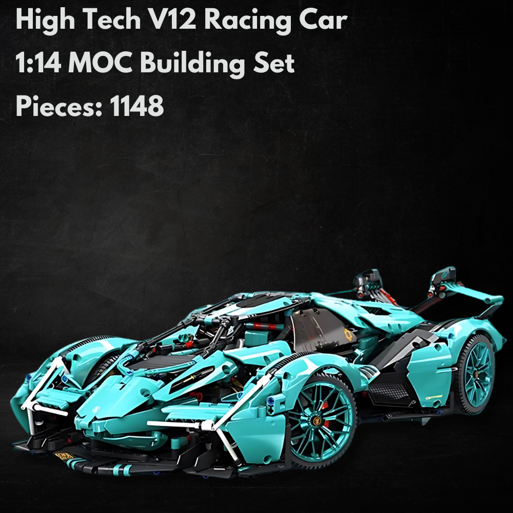 UNIQUE TOYS ZONE - HIGH TECH V12 RACING SUPER CAR MODEL - BUILDING BLOCKS - 1148pcs