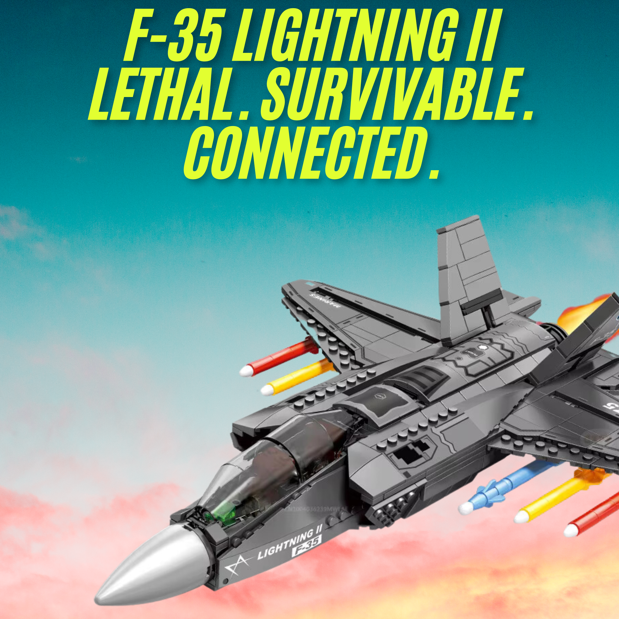 UNIQUE TOYS ZONE - THE F35 LIGHTENING FIGHTER JET - BUILDING BLOCK - 867PCS