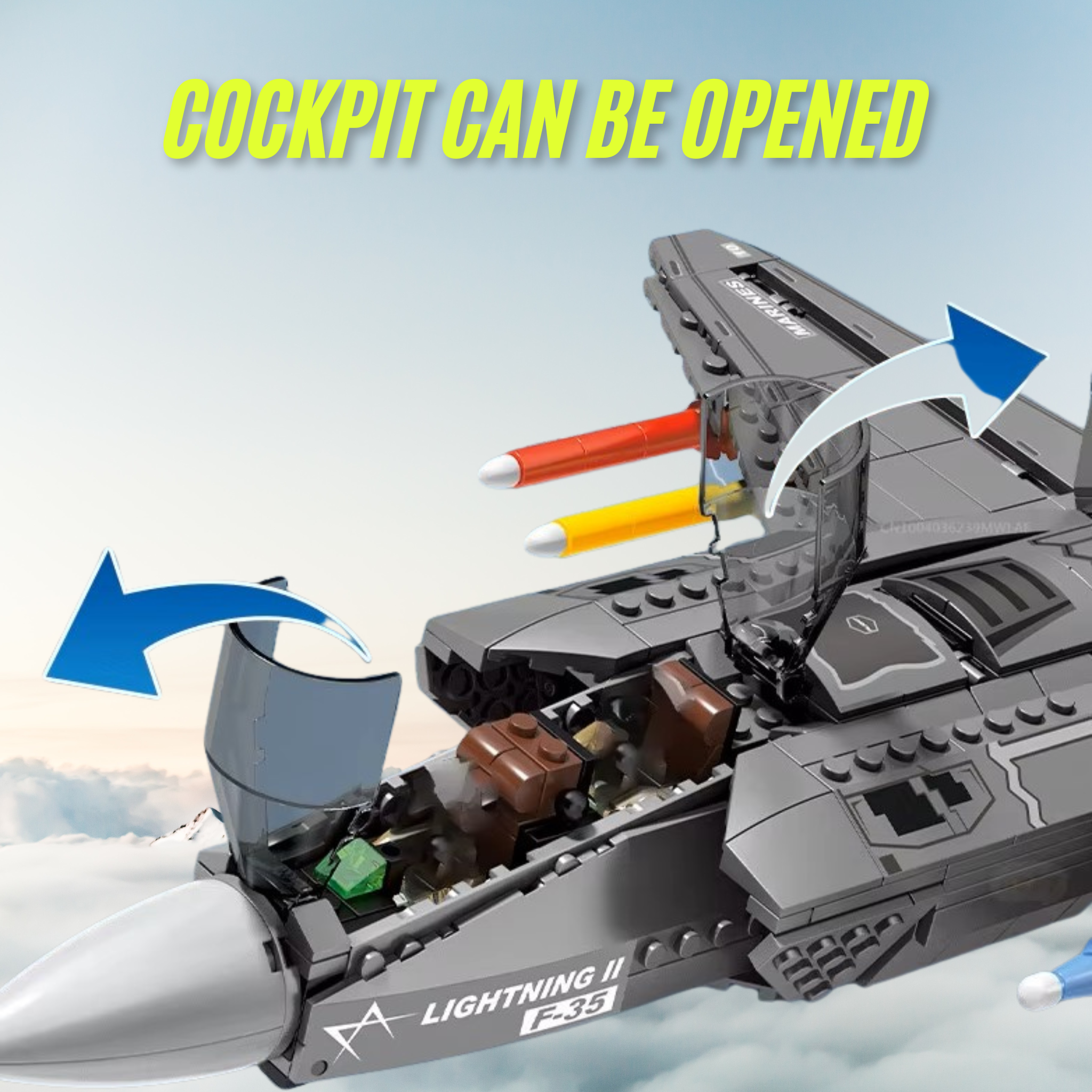 UNIQUE TOYS ZONE - THE F35 LIGHTENING FIGHTER JET - BUILDING BLOCK - 867PCS