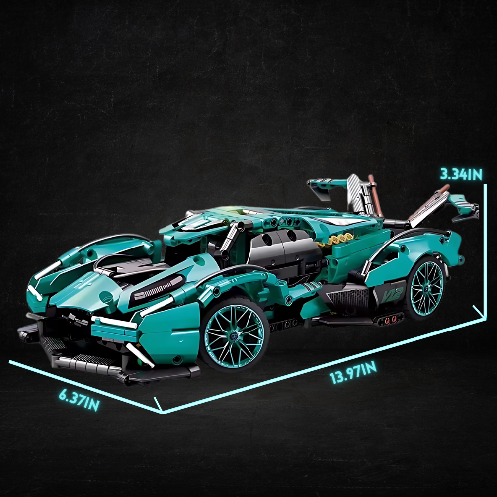 UNIQUE TOYS ZONE - HIGH TECH V12 RACING SUPER CAR MODEL - BUILDING BLOCKS - 1148pcs