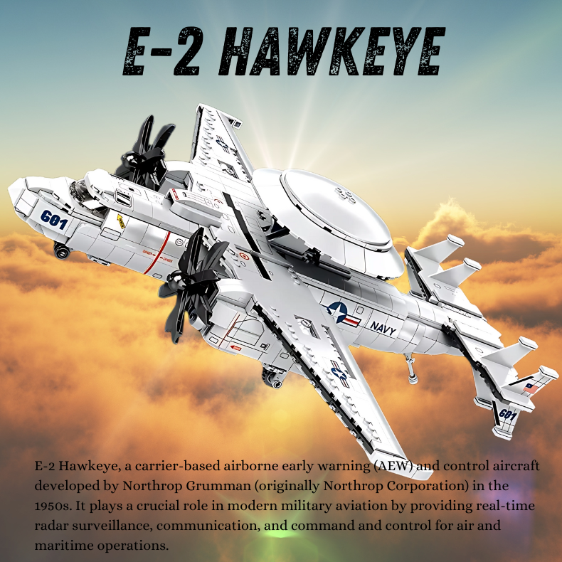 UNIQUE TOYS ZONE - E2 HAWKEYE AIRCRAFT MODEL - BUILDING BLOCKS - 1144PCS
