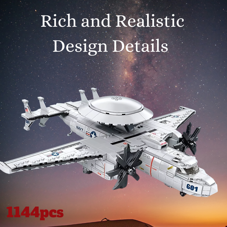 UNIQUE TOYS ZONE - E2 HAWKEYE AIRCRAFT MODEL - BUILDING BLOCKS - 1144PCS