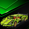 UNIQUE TOYS ZONE - HIGH TECH RACING SPORTS CAR MODEL GREEN - BUILDING BLOCKS - 452pcs