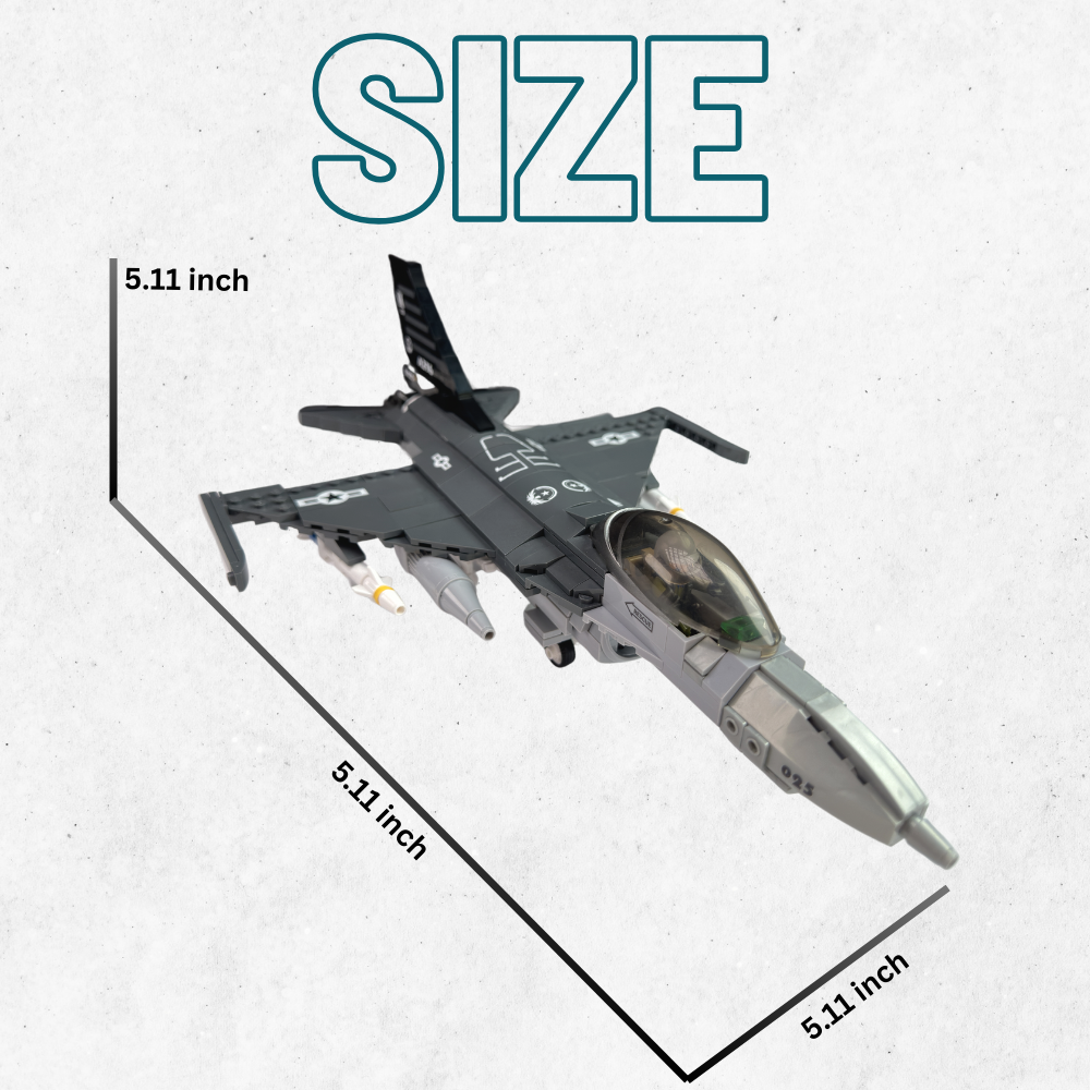 UNIQUE TOY ZONE - DYNAMICS F-16 FIGHTING FALCON AIRCRAFT MODEL - BUILDING BLOCKS - 521PCS