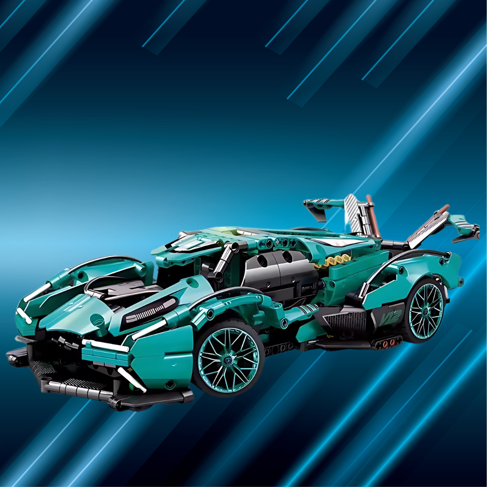 UNIQUE TOYS ZONE - HIGH TECH V12 RACING SUPER CAR MODEL - BUILDING BLOCKS - 1148pcs