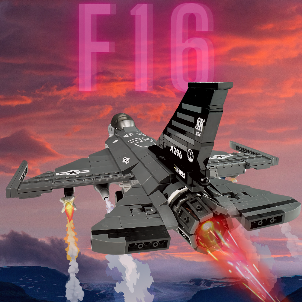 UNIQUE TOY ZONE - DYNAMICS F-16 FIGHTING FALCON AIRCRAFT MODEL - BUILDING BLOCKS - 521PCS