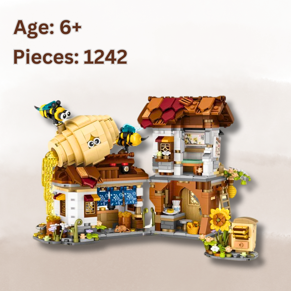 UNIQUE TOYS ZONE - ASIAN TOWN - HONEY STORE BUILDING SET - STREET FOOD VIEW - MINI BUILDING BLOCKS - 1242 pcs