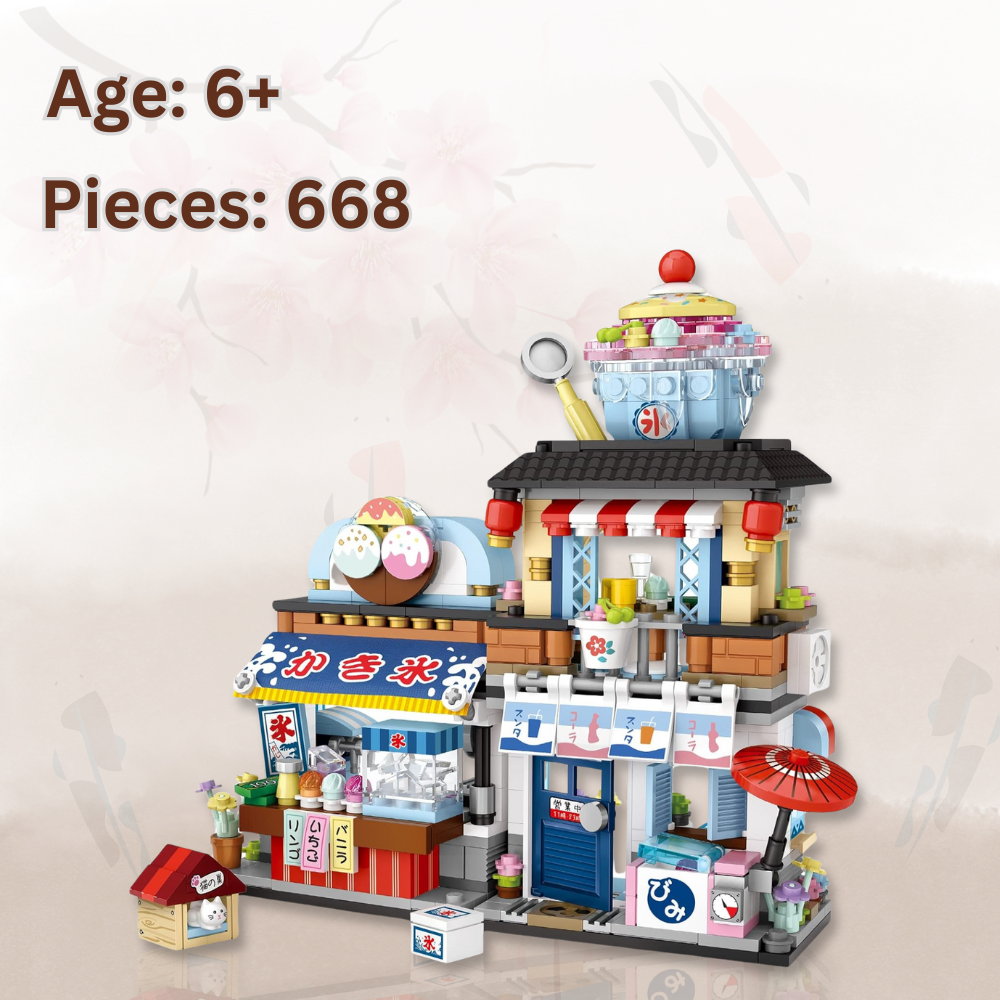 UNIQUE TOYS ZONE - ASIAN TOWN - ICECREAM STORE BUILDING SET - STREET FOOD VIEW - MINI BUILDING BLOCKS - 668pcs