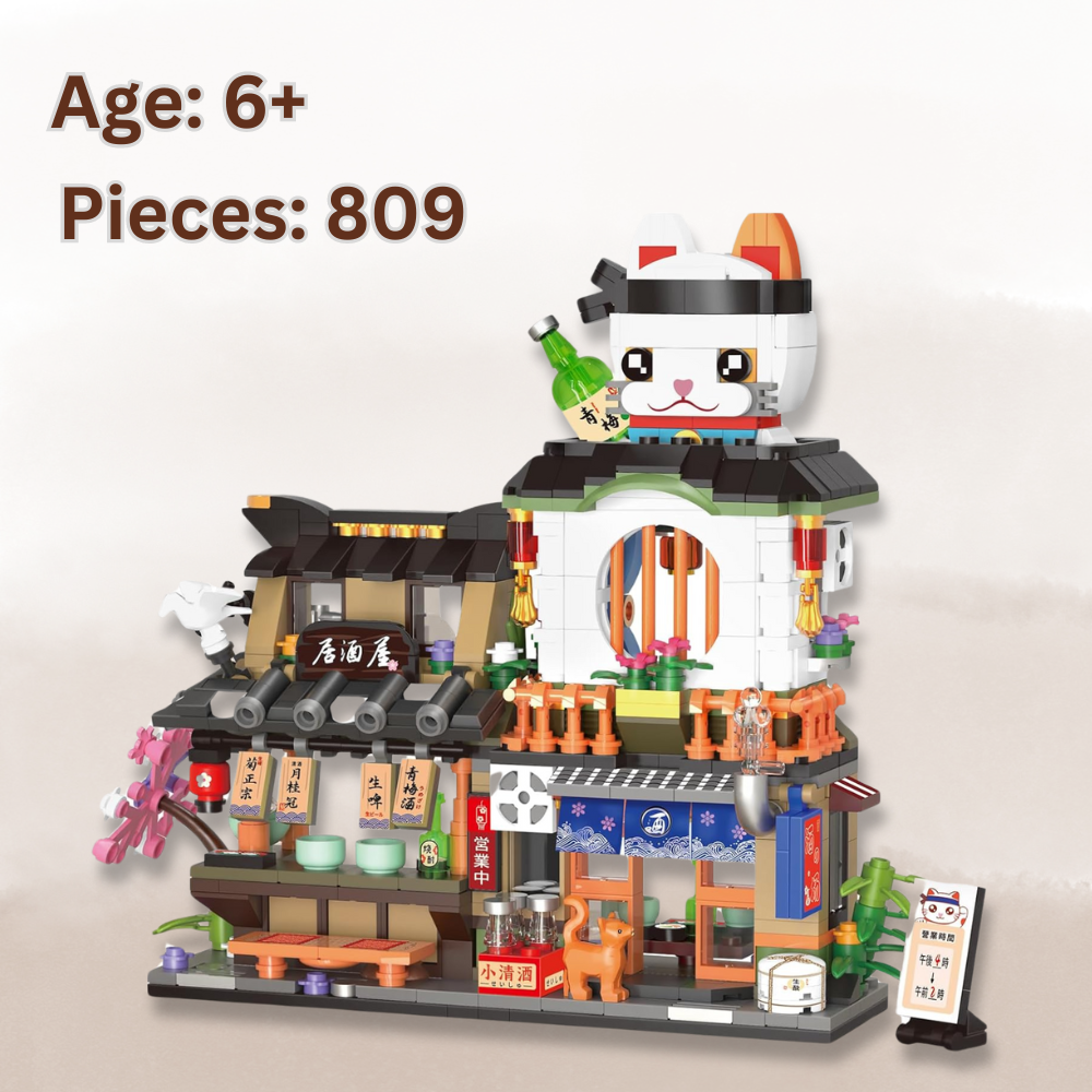 UNIQUE TOYS ZONE - ASIAN TOWN - IZAKAYA SHOP BUILDING SET - STREET FOOD VIEW - MINI BUILDING BLOCKS - 789 pcs