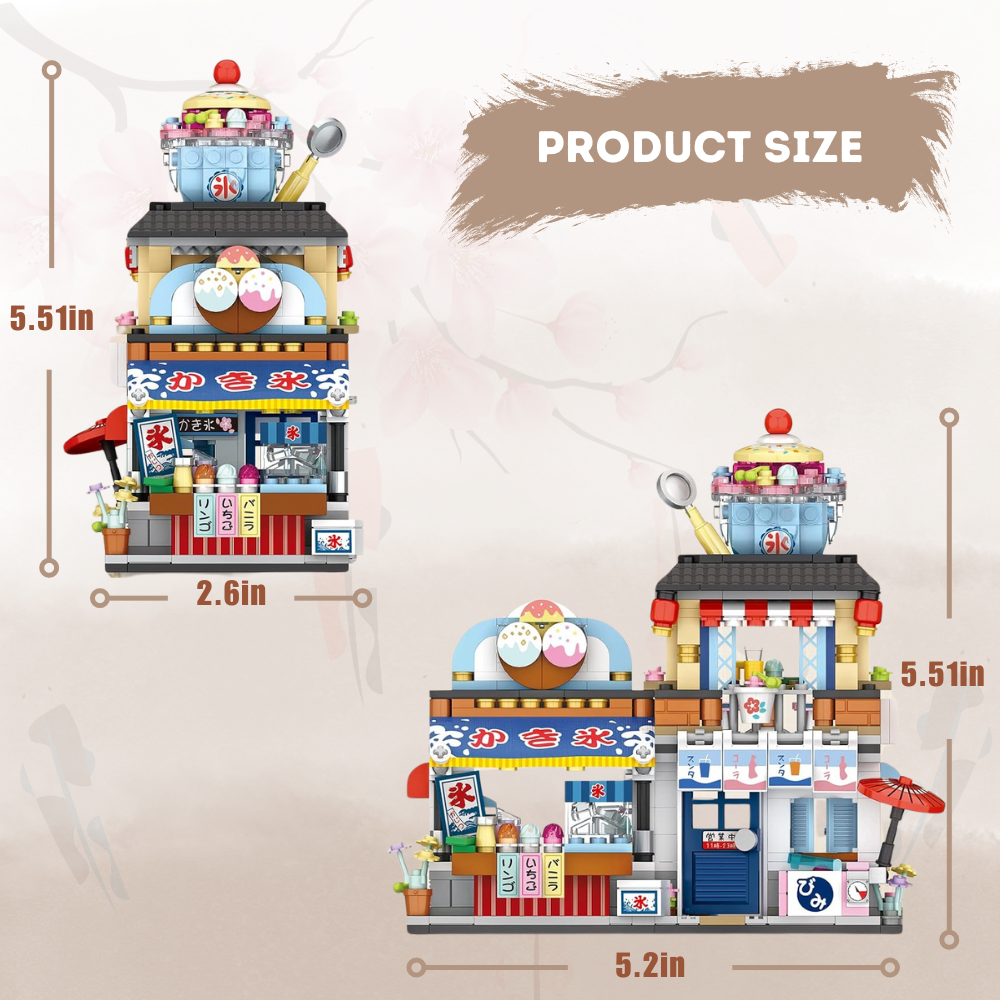 UNIQUE TOYS ZONE - ASIAN TOWN - ICECREAM STORE BUILDING SET - STREET FOOD VIEW - MINI BUILDING BLOCKS - 668pcs