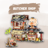 UNIQUE TOYS ZONE - ASIAN TOWN - BUTCHER SHOP BUILDING SET - STREET FOOD VIEW - MINI BUILDING BLOCKS - 1105pcs