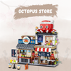 UNIQUE TOYS ZONE - ASIAN TOWN - OCTOPUS BBQ STORE BUILDING SET - STREET FOOD VIEW - MINI BUILDING BLOCKS - 722pcs